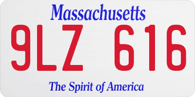 MA license plate 9LZ616