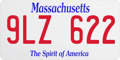 MA license plate 9LZ622