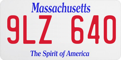 MA license plate 9LZ640
