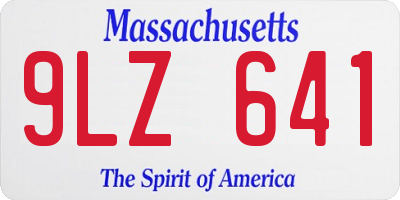 MA license plate 9LZ641