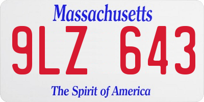 MA license plate 9LZ643