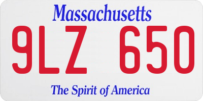 MA license plate 9LZ650