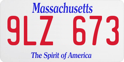 MA license plate 9LZ673