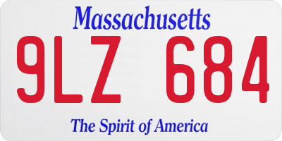 MA license plate 9LZ684