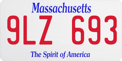 MA license plate 9LZ693