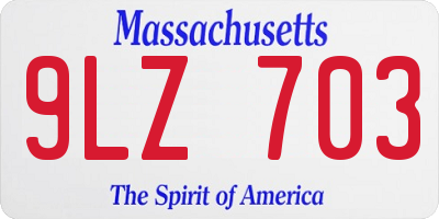 MA license plate 9LZ703