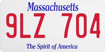 MA license plate 9LZ704