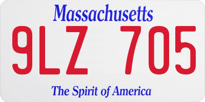 MA license plate 9LZ705
