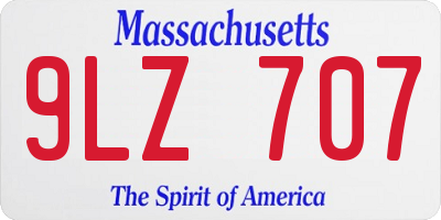 MA license plate 9LZ707