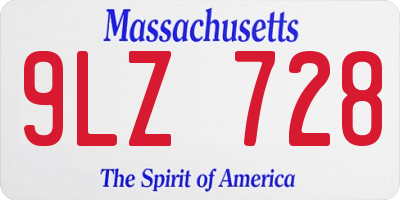 MA license plate 9LZ728