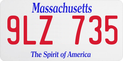 MA license plate 9LZ735