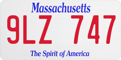 MA license plate 9LZ747