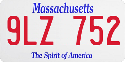 MA license plate 9LZ752
