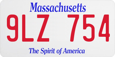 MA license plate 9LZ754