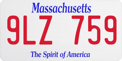 MA license plate 9LZ759