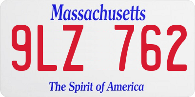 MA license plate 9LZ762