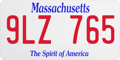 MA license plate 9LZ765