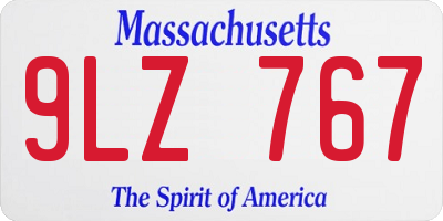 MA license plate 9LZ767