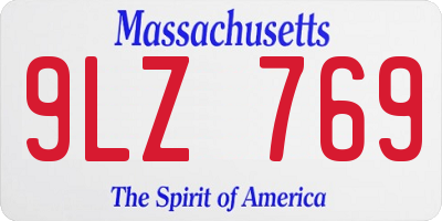 MA license plate 9LZ769