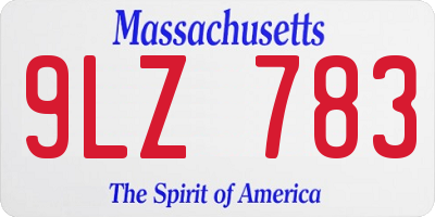 MA license plate 9LZ783