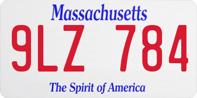 MA license plate 9LZ784