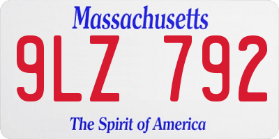 MA license plate 9LZ792