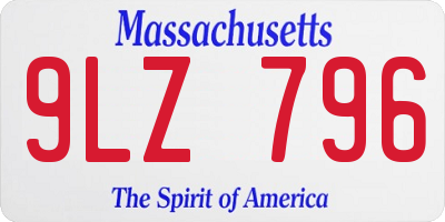 MA license plate 9LZ796