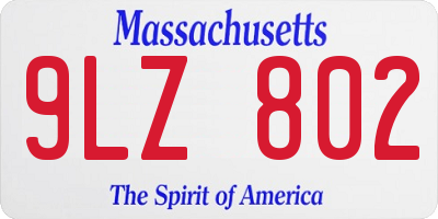MA license plate 9LZ802