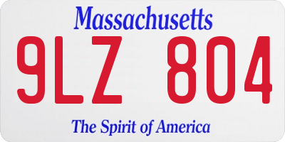 MA license plate 9LZ804