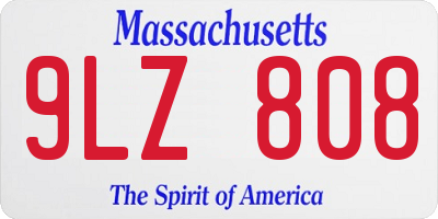 MA license plate 9LZ808