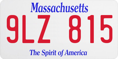 MA license plate 9LZ815