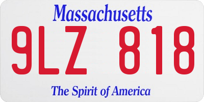 MA license plate 9LZ818