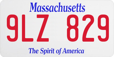 MA license plate 9LZ829