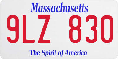 MA license plate 9LZ830