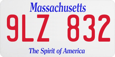 MA license plate 9LZ832