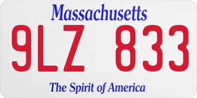 MA license plate 9LZ833