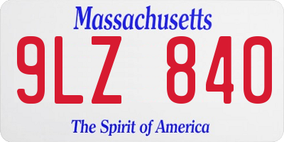MA license plate 9LZ840