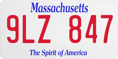 MA license plate 9LZ847
