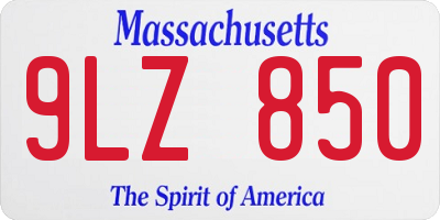 MA license plate 9LZ850
