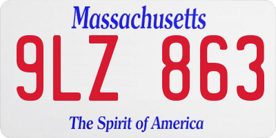 MA license plate 9LZ863