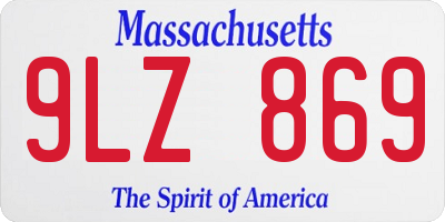 MA license plate 9LZ869