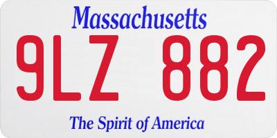 MA license plate 9LZ882