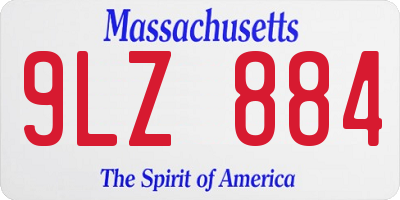 MA license plate 9LZ884