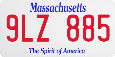 MA license plate 9LZ885