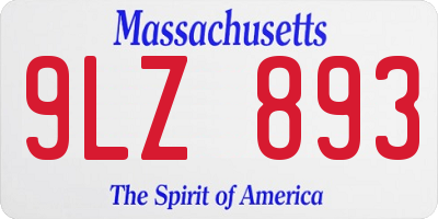 MA license plate 9LZ893
