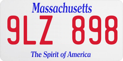 MA license plate 9LZ898