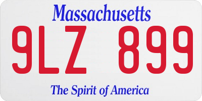 MA license plate 9LZ899