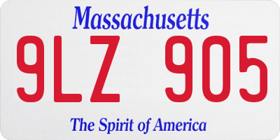 MA license plate 9LZ905