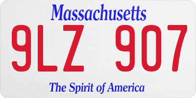 MA license plate 9LZ907