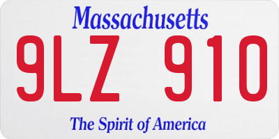 MA license plate 9LZ910